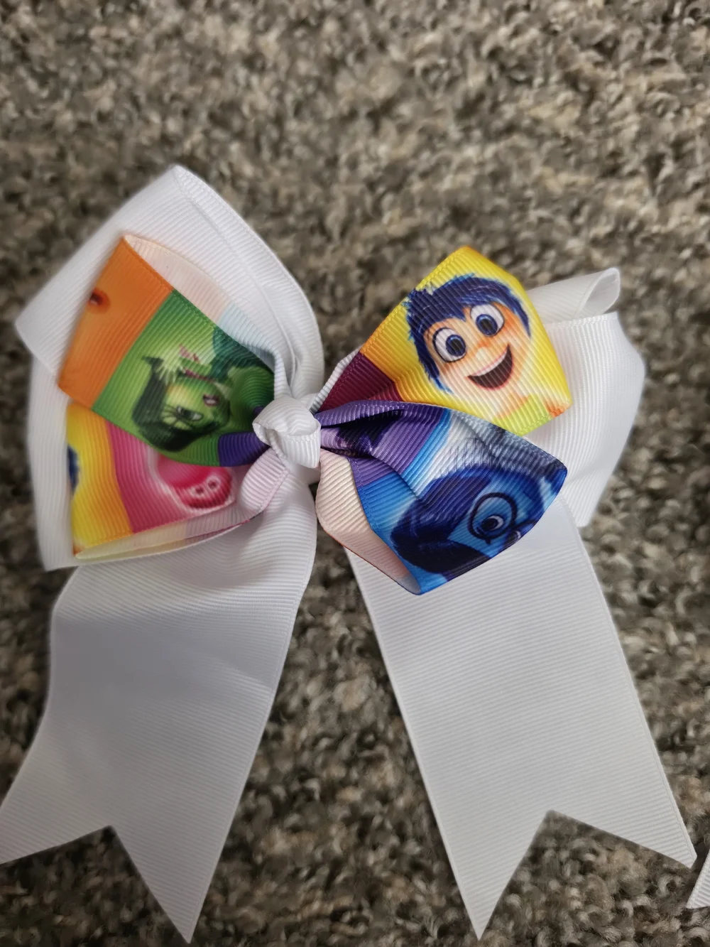 Set of 2 Disney Pixar Inside Out Grosgrain Bow Hair Clips,  White